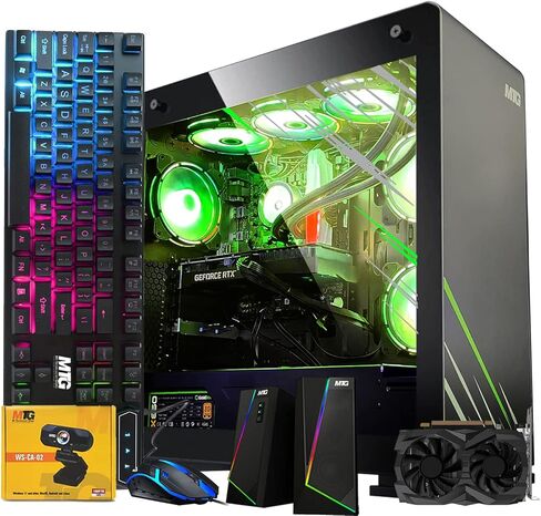 Aurora Max Gaming Tower PC- Intel Core I5 ​​12th Gen ، RTX 3060 12GB 192 بت ، 32 جيجابايت RGB RAM ، 256GB NVME ، 2TB HDD ، 27 بوصة 165Hz Monitor ، RGB Keyboard Mouse ، رئيس ، التبريد السائل ، CCAM ، الفوز 11 in Kuwait