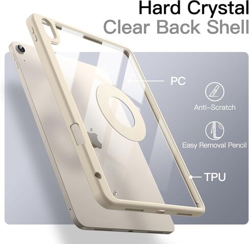 Jetech Magnetic Case for iPad Air 11 بوصة M3/M2 (2025/2024) ، iPad Air 5th/4th مع حامل قلم رصاص ، غطاء دوار قابل للإزالة ، موقف صورة/منظر طبيعي ، عرض شاشة مرفوع (ضوء النجوم) in Kuwait