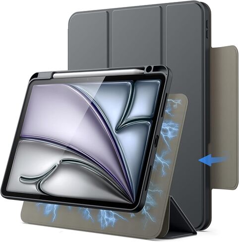 Jetech Magnetic Case for iPad Air 11 بوصة M3/M2 (2025/2024) ، iPad Air 5th/4th مع حامل قلم رصاص ، غطاء دوار قابل للإزالة ، موقف صورة/منظر طبيعي ، عرض شاشة مرفوع (ضوء النجوم) in Kuwait