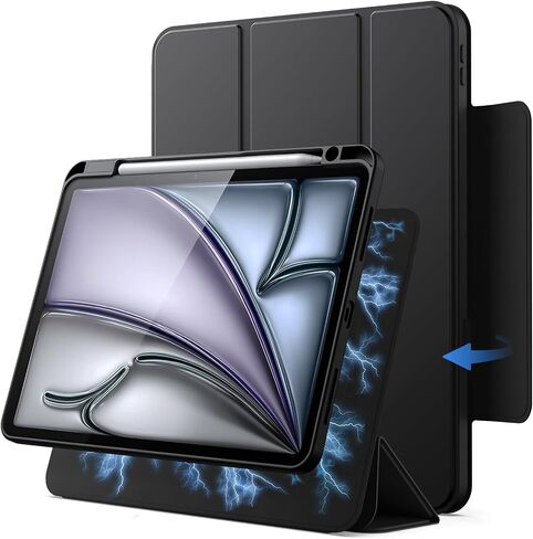 Jetech Magnetic Case for iPad Air 11 بوصة M3/M2 (2025/2024) ، iPad Air 5th/4th مع حامل قلم رصاص ، غطاء دوار قابل للإزالة ، موقف صورة/منظر طبيعي ، عرض شاشة مرفوع (ضوء النجوم) in Kuwait