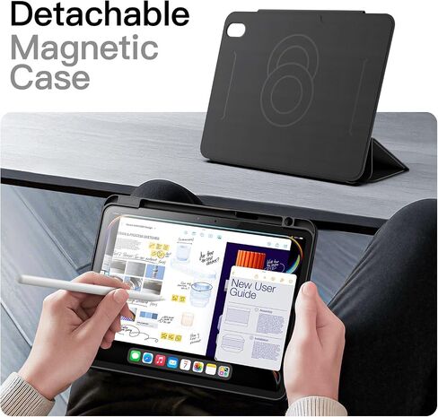 Jetech Magnetic Case for iPad Air 11 بوصة M3/M2 (2025/2024) ، iPad Air 5th/4th مع حامل قلم رصاص ، غطاء دوار قابل للإزالة ، موقف صورة/منظر طبيعي ، عرض شاشة مرفوع (ضوء النجوم) in Kuwait