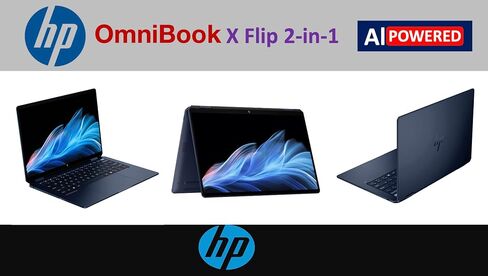 HP OmniBook X Flip 2-in-1 AI PC 2-in-1 Laptop 14.0" Touchscreen IPS WUXGA Display (Intel Ultra 7-256V, 16GB LPDDR5X, 4TB PCIe SSD, Backlit KB, Thunderbolt 4, Win 11 Home) w/DKZ USB Port Expander in Saudi Arabia