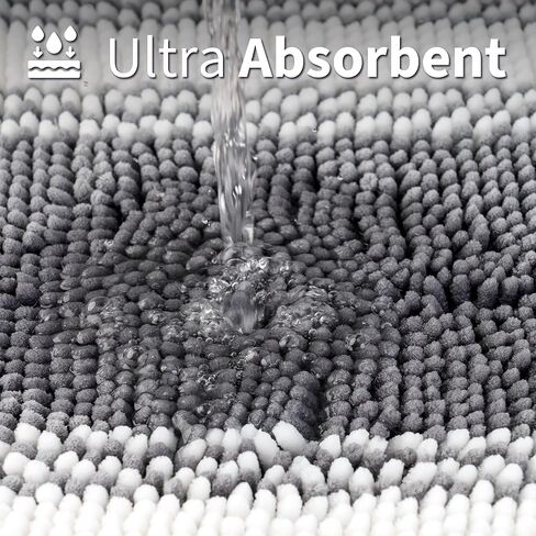 يقول الجدة مجموعات سجاد الحمام 2 قطعة، ماتس حمام للحمام غير زلة، سجاد أبيض وأسود لأرضية الحمام، مجموعة حصيرة حمام الشنيل فائقة النعومة، سجاد حمام ماص قابل للغسل، 17x24/20x32 in Kuwait