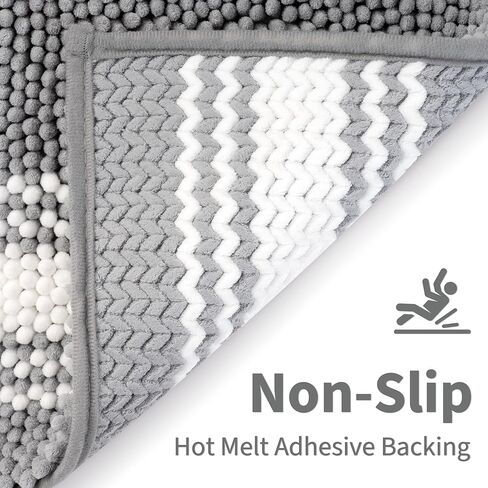 يقول الجدة مجموعات سجاد الحمام 2 قطعة، ماتس حمام للحمام غير زلة، سجاد أبيض وأسود لأرضية الحمام، مجموعة حصيرة حمام الشنيل فائقة النعومة، سجاد حمام ماص قابل للغسل، 17x24/20x32 in Kuwait