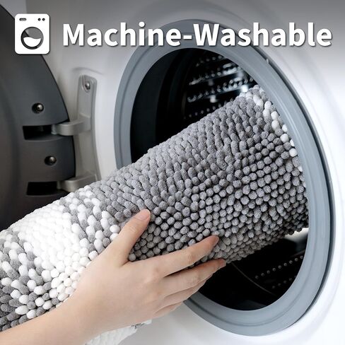 يقول الجدة مجموعات سجاد الحمام 2 قطعة، ماتس حمام للحمام غير زلة، سجاد أبيض وأسود لأرضية الحمام، مجموعة حصيرة حمام الشنيل فائقة النعومة، سجاد حمام ماص قابل للغسل، 17x24/20x32 in Kuwait