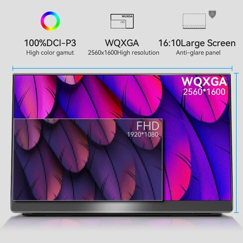 شاشة اللمس Q3 مع القلم ، 16 "16:10 ، 2.5K IPS ، 400 NIT سطوع ، شاشة دقة 2560 × 1600 ، شاشة مراقبة محمولة ، للألعاب ، المكتب ، والفن الرقمي. in Kuwait
