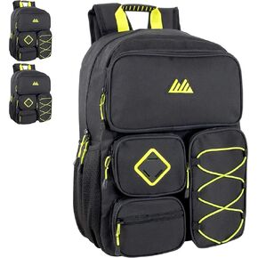 Summit Ridge (24 Pack) Bulk Wholesale 18 Inch Heavy Duty Multipocket Backpacks in Bulk for Homeless, Sports, Travel
