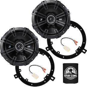 KICKER Speakers 6.5 inch for Jeep Grand Cherokee 2011-2022 Upgrade Kit - Pair of DS Series with Adapters and Harness, Coaxial 6 1/2 Car Audio Rear Door Speaker DSC650, 43DSC6504