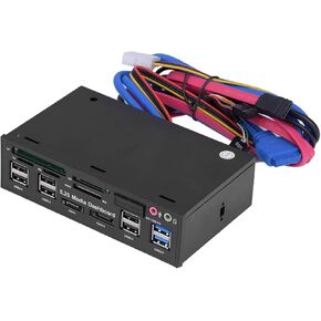 5.25inch Media Dashboard with Front Panel USB3.0/2.0 HUB, ESATA, and Audio Multi Card Reader