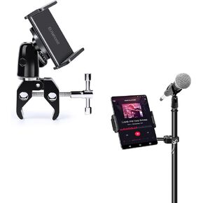 elitehood iPad Holder for Mic Stand and Phone Holder for Mic Stand Bundle
