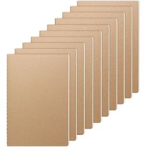 30 Pack Journal Notebook, Kraft Cover Lined Paper Journal for Traveler, Notes, Memo - Bulk Journals Sewn Brown Notebook, 80 Pages, 8.3'' x 5.5''