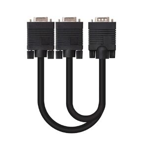 Blendend SVGA Splitter Cable with one HDB15 Male Connector and Two HDB15 Female connectors, Length 45cm, Ideal for Connecting Multiple Devices to a Single Video Source.