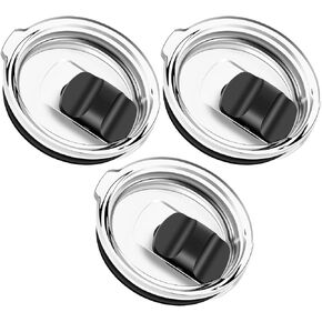 3 Pack 20 oz Tumbler Lid, Magnetic Slider Replacement for YETI, Ozark Trail, Old Style Rtic - BPA Free Spill Proof Cup Covers - Compatible with 10/24 oz Mug and 10 oz Lowball （02）