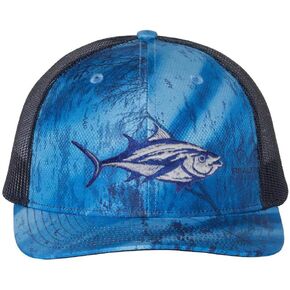 Tropic Hats Embroidered Bluefin Tuna 6 Panel Fishing Trucker Snapback Cap