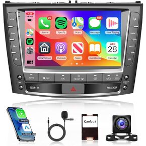 8-core 4G+64G Car Radio for Lexus IS250 IS300 IS350 2006-2012, Rimoody Android 13 Car Stereo Carplay Android Auto Mirror Link GPS WiFi 10.1 Inch Touchscreen Bluetooth FM/RDS DSP-32 SWC Backup Camera