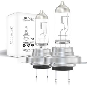 Sinoaprcel H7 Halogen Headlight High or Low Beam,Fog Light Bulb,3300K Replacement for Standard 55W Bulb,Pack of 2