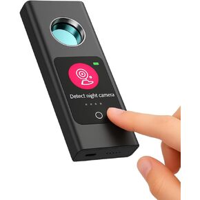 Touch Screen Hidden Camera Detector Anti-Spy Bug Sweeper Hidden Devices Detector Privacy Protection Lens Cam Finder Magnetic Detection for Travel, Home, Airbnb, Hotels, Bathroom, Office (Black)