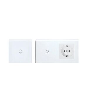 1Gang 2Way Double Touch Switch Switch Dual Switch مع مفاتيح مقبس الاتحاد الأوروبي لمفاتيح سرير الدرج غرفة نوم 240 فولت لا wifi (أسود 1gang 2pcs)