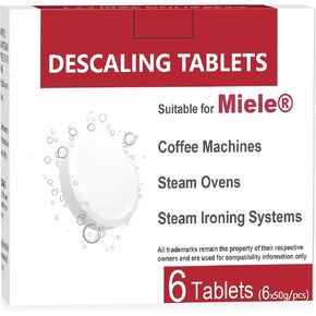 Descaling Tablets Suitable for Miele Coffee Machines, Steam Ovens, Steam Ironing Systems (6 Count)