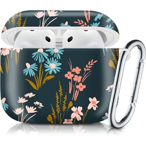 Case Compatible with AirPod 4th Generation 2024,Shockproof Protective Case Cover with Keychain for Women Men,Wireless Accessorie Charging Cases for Airpod 4th - Algae Coral Seashells