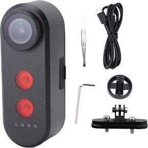 Wide Angle Bike Camera, 1080P Water Proof APP Control Loop Recording Wide Angle Bike Rear View Camera with Tail Light for Outdoor Cycling