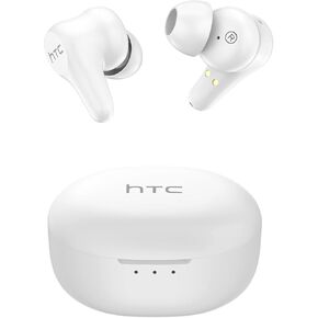 HTC True Wireless Earbuds Plus Active Noise Cancellation, in Ear Headphone Bluetooth 5.3 with USB C Charging Case, 4 Mics ENC Clear Calls, Deep Bass Stereo Sound, IPX5 Waterproof for iOS and Android