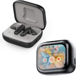 Wireless Bluetooth Earbuds, Earphones with Touch Screen, Call ENC Noise Active Noise Cancelling, TWS in-Ear USB Charging case 40Hrs Long Playtime for iOS/Android (Black)