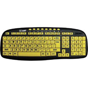 ACP Ezsee Low Vision Keyboard Large Print Yellow Keys by Ergoguys