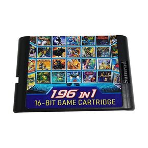 Super Card 196 in 1 Multi Cartridge for Sega Genesis Mega Drive 16 Bit Game Console
