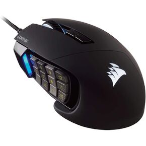 Corsair Scimitar Pro RGB Optical MMO Gaming Mouse (16,000 DPI Optical Sensor, 12 Programmable Side Buttons, 4-Zone RGB Multicolour Lighting, On-Board Storage) - Black