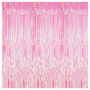 KatchOn, XtraLarge Light Purple Fringe Curtain - 6.4x8 Feet, Pack of 2 Purple Backdrop | Purple Party Decorations | Purple Foil Fringe Curtain, Mermaid Birthday Decorations | Purple Streamer Backdrop in Kuwait