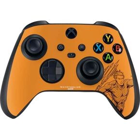 Skinit Decal Gaming Skin Compatible with Xbox Series X Controller - Officially Licensed DC Comics Aquaman Movie Poster Trident Design