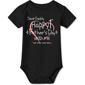 BesserBay Baby Happy First Mother's Day Onesie Soft Cotton Short Sleeve Bodysuit Newborn Outfit 0-24 Months in Kuwait