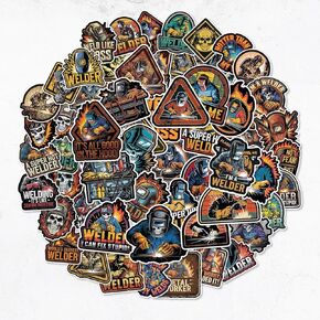 110 PCS Welding Stickers Decals, Hard Hat Tool Box Stickers for Helmet Welding Construction Worker Lineman Oilfield Electrician Decals