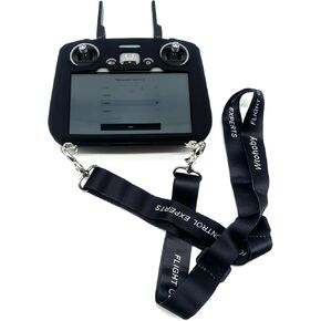 Silicone Case with Adjustable Nylon Lanyard for Mavic 4 Pro Flip Air 3S 3 Mini 4 Pro Drone for DJI RC 2 with Display Remote Controller Scratch-Proof Protetive Cover Sleeve Neck Strap