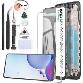 YWLRONG for Motorola Moto G Power 5G 2024 Screen Replacement for Moto G Power 5G XT2415 LCD Display Touch Screen Digitizer Assembly Replacement with Tools（Black with Frame）