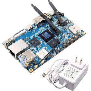5B 16GB Rockchip RK3588S with 256GB eMMC 8 Core 64 Bit WiFi6,BT5.0 Single Board Computer, 2.4GHz Frequency Open Source Board Run Orange Pi OS,Android,Debian(Pi 5B 16G256G+5V4A TypeC Supply)