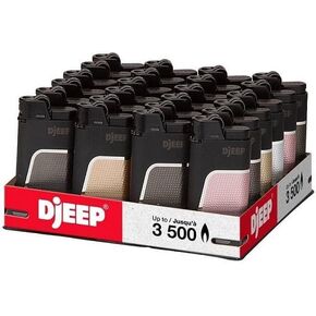 DJEEP Pocket Lighters, Bold Collection Textured, Unique Lighters, 24 Count Tray of Disposable Lighters