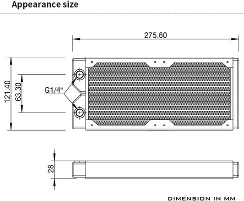 Barrow Dabel-a Series Red Copper Radiator 28mm Thick Heat Sink 120mm 240mm 360mm 480mm Dabel-28B Black (480mm) in Saudi Arabia