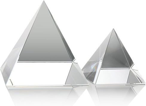ULTECHNOVO Glass Pyramid Optical 1pc Cristals Pyramid Prism Glases Nrg Prisma Labs Equilateral Crystal Pyramid Prism Crystal Prism Home Decor Desk Ornament Lens Glass in Kuwait