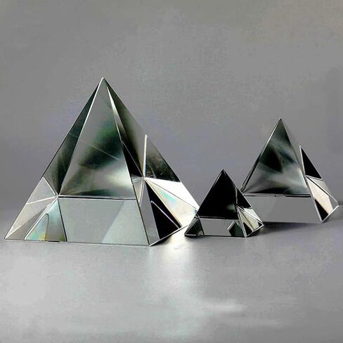 ULTECHNOVO Glass Pyramid Optical 1pc Cristals Pyramid Prism Glases Nrg Prisma Labs Equilateral Crystal Pyramid Prism Crystal Prism Home Decor Desk Ornament Lens Glass in Kuwait