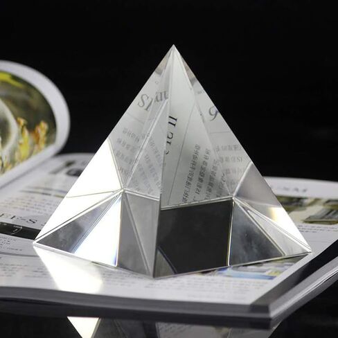 ULTECHNOVO Glass Pyramid Optical 1pc Cristals Pyramid Prism Glases Nrg Prisma Labs Equilateral Crystal Pyramid Prism Crystal Prism Home Decor Desk Ornament Lens Glass in Kuwait