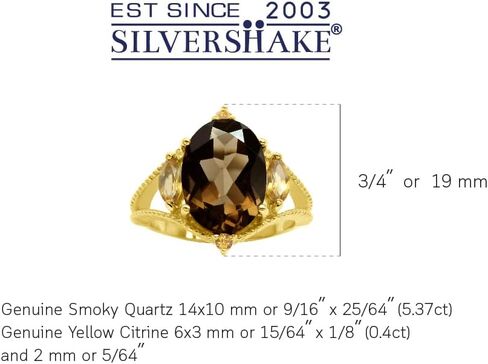 Silvershake 14X10mm شكل بيضاوي الأحجار الكريمة مطلية بالذهب الأبيض أو الذهب الأصفر مطلي 925 الفضة الاسترليني العنقودية خاتم كوكتيل للنساء in Saudi Arabia