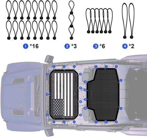 Durable Polyester Mesh Sunshade for Jeep Wrangler JK & Unlimited 2 Door (2007-2018), UV Protection, Breathable, Easy Install in Saudi Arabia
