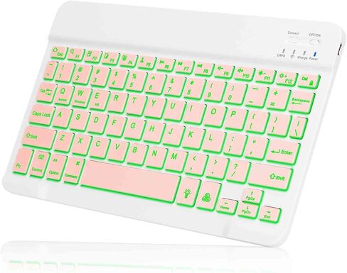 UrbanX UX030 لوحة مفاتيح مريحة خفيفة الوزن مع خلفية RGB ضوء ، لوحة مفاتيح متعددة القابلة لإعادة الشحن Bluetooth 5.1 و 2.4 جيجا هرتز توصيل مفاتيح اتصال مستقر متوافق مع وسادة الشرف 5 10.1 in Saudi Arabia