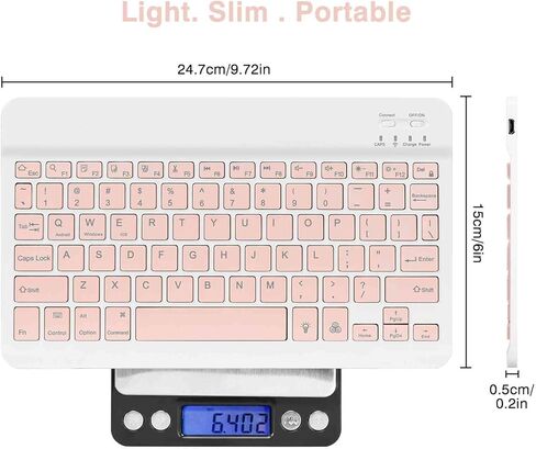 UrbanX UX030 لوحة مفاتيح مريحة خفيفة الوزن مع خلفية RGB ضوء ، لوحة مفاتيح متعددة القابلة لإعادة الشحن Bluetooth 5.1 و 2.4 جيجا هرتز توصيل مفاتيح اتصال مستقر متوافق مع وسادة الشرف 5 10.1 in Saudi Arabia