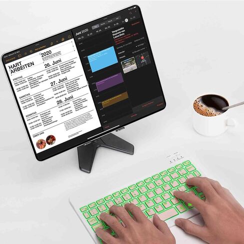 UrbanX UX030 لوحة مفاتيح مريحة خفيفة الوزن مع خلفية RGB ضوء ، لوحة مفاتيح متعددة القابلة لإعادة الشحن Bluetooth 5.1 و 2.4 جيجا هرتز توصيل مفاتيح اتصال مستقر متوافق مع وسادة الشرف 5 10.1 in Saudi Arabia