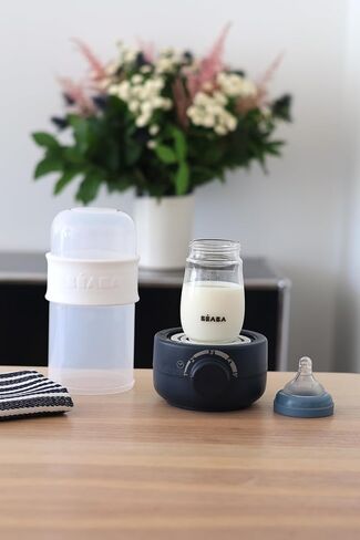 beaba جهاز تسخين زجاجات الأطفال السريع، سخان طعام الأطفال، تركيبة دافئة للرضع وحليب الثدي في دقيقتين فقط، يناسب جميع أحجام زجاجات الأطفال، أساسيات الطفل، سحابة in Kuwait