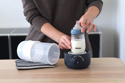 beaba جهاز تسخين زجاجات الأطفال السريع، سخان طعام الأطفال، تركيبة دافئة للرضع وحليب الثدي في دقيقتين فقط، يناسب جميع أحجام زجاجات الأطفال، أساسيات الطفل، سحابة in Kuwait