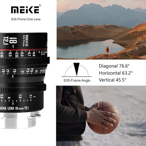 MEKE 12mm T2.5 Super 35 Prime Manual Focus Cinema Lens for PL-Mount Cine Camera Compatible with C700 PL, ARRI Amira, Alexa Mini etc. in Kuwait